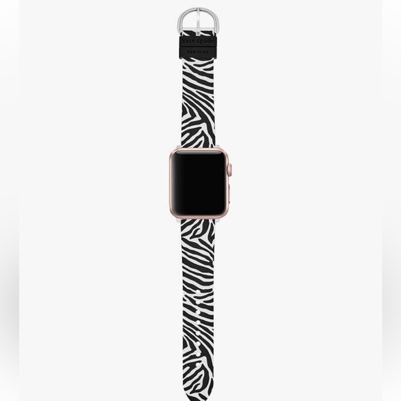 Kate Spade New York Zebra Stripe Silicone 38/40/41mm Band For Apple Watch - Picture 3 of 6